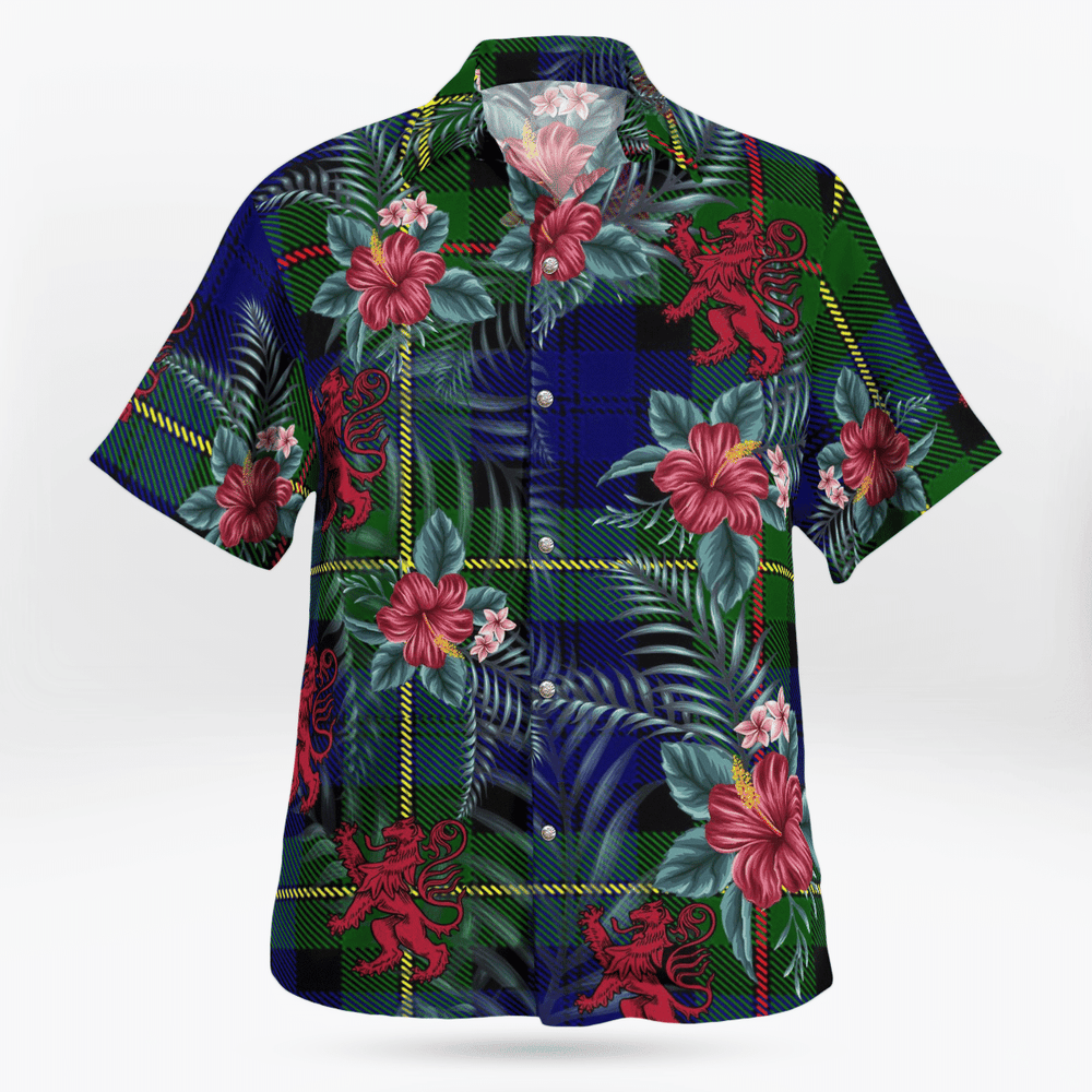 Clan MacEwen Modern Tartan Scottish Lion Hawaiian Shirt MQ75 MacEwen Modern Tartan Tartan Hawaii Shirt   