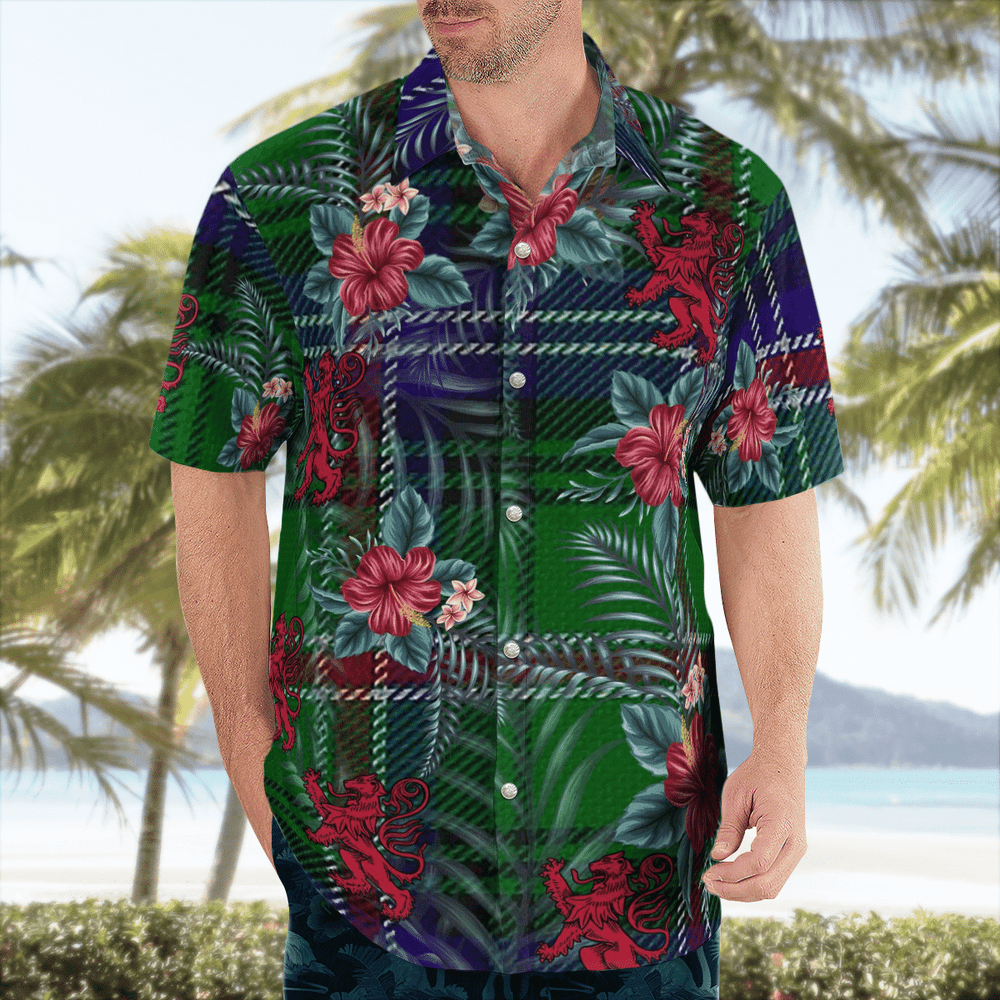 Clan Kirby Tartan Scottish Lion Hawaiian Shirt YO54 Kirby Tartan Tartan Hawaii Shirt   