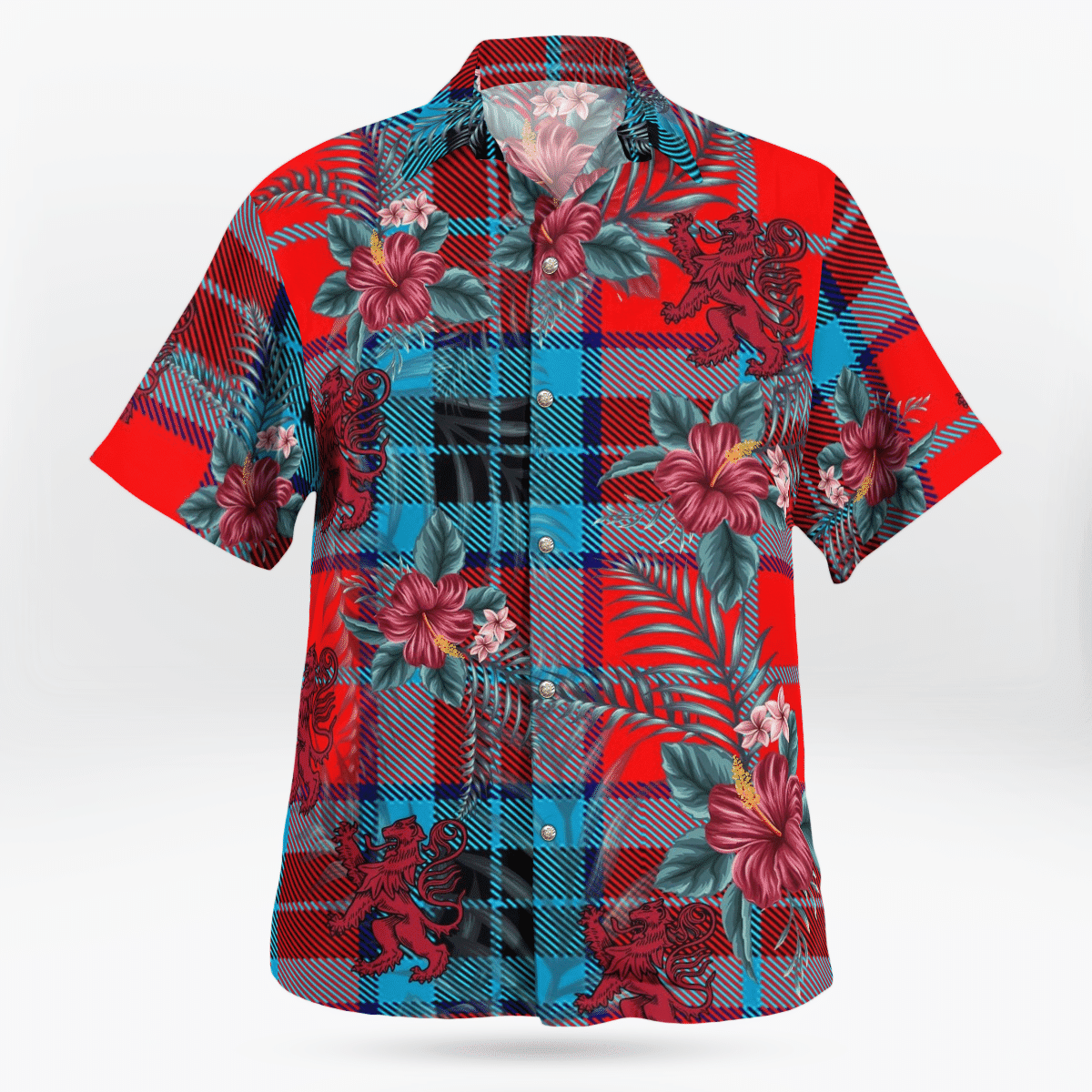 Clan MacTavish Modern Tartan Scottish Lion Hawaiian Shirt PV18 MacTavish Modern Tartan Tartan Hawaii Shirt   