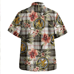 Clan MacPherson of Cluny Black & White Tartan Crest Badge Aloha Hawaiian Shirt Tropical Old Style SQ79 MacPherson of Cluny Black & White Tartan Tartan Today   