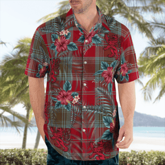 Clan Lindsay Weathered Tartan Scottish Lion Hawaiian Shirt JF33 Lindsay Weathered Tartan Tartan Hawaii Shirt   