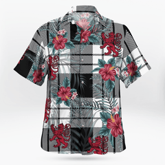 Clan Clan MacFarlane Black & White Tartan Scottish Lion Hawaiian Shirt GP45 MacFarlane Black & White Tartan Tartan Hawaii Shirt   