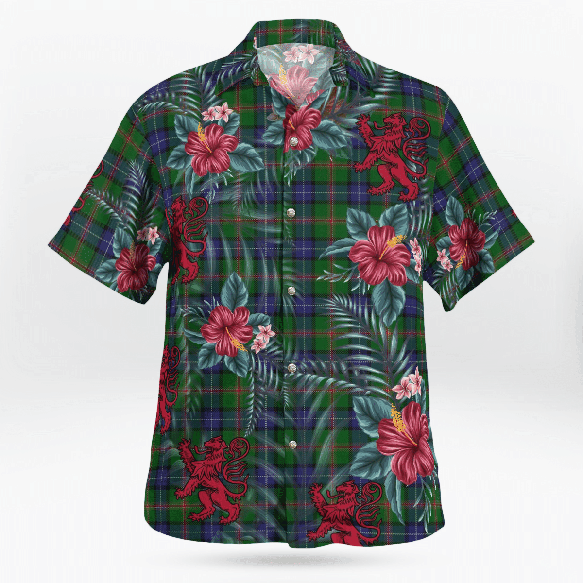Clan Jones 1 Tartan Scottish Lion Hawaiian Shirt FD92 Jones 1 Tartan Tartan Hawaii Shirt   