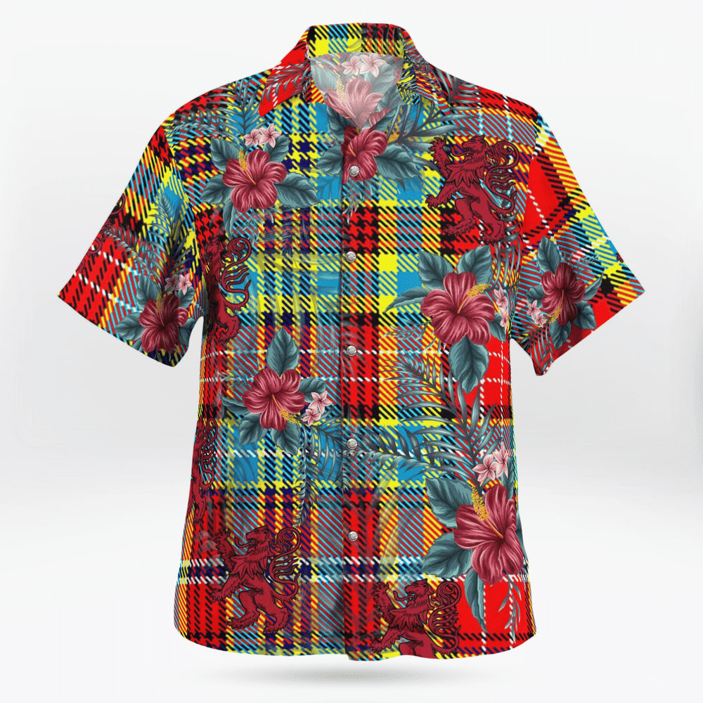 Clan Ogilvie Tartan Scottish Lion Hawaiian Shirt JT97 Ogilvie Tartan Tartan Hawaii Shirt   