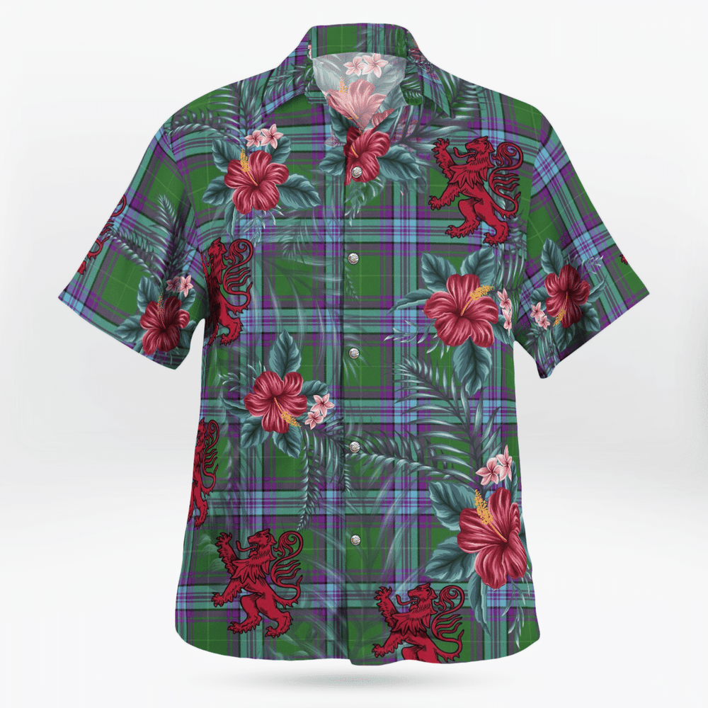 Clan Jones 2 Tartan Scottish Lion Hawaiian Shirt LT90 Jones 2 Tartan Tartan Hawaii Shirt   