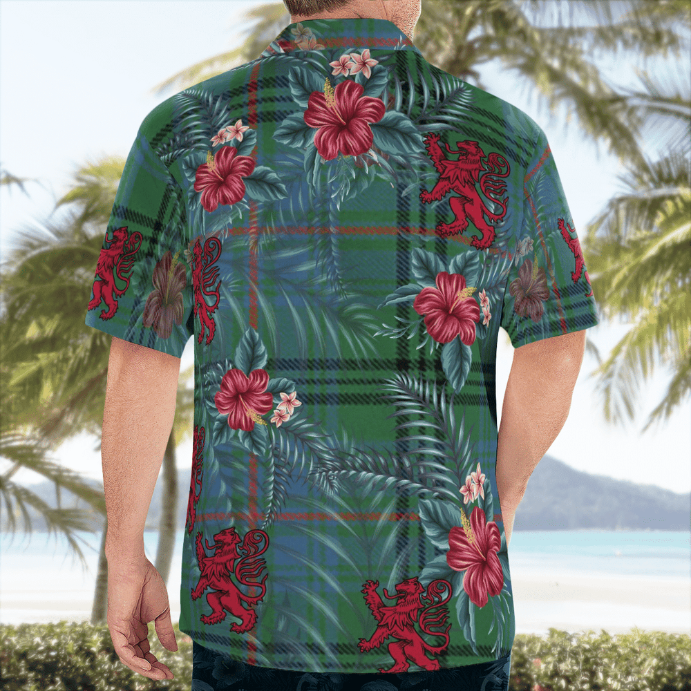 Clan Walker Hunting Ancient Tartan Scottish Lion Hawaiian Shirt GZ52 Walker Hunting Ancient Tartan Tartan Hawaii Shirt   