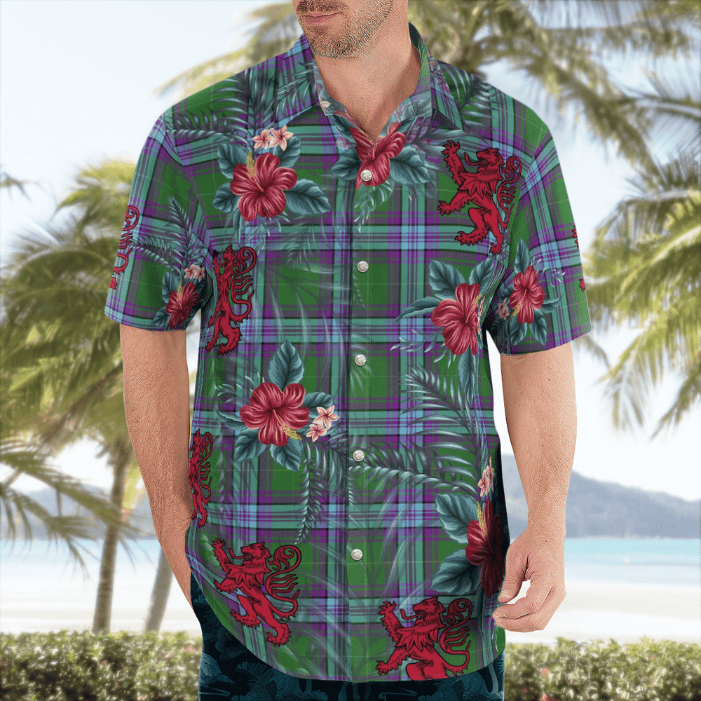Clan Jones 2 Tartan Scottish Lion Hawaiian Shirt LT90 Jones 2 Tartan Tartan Hawaii Shirt   