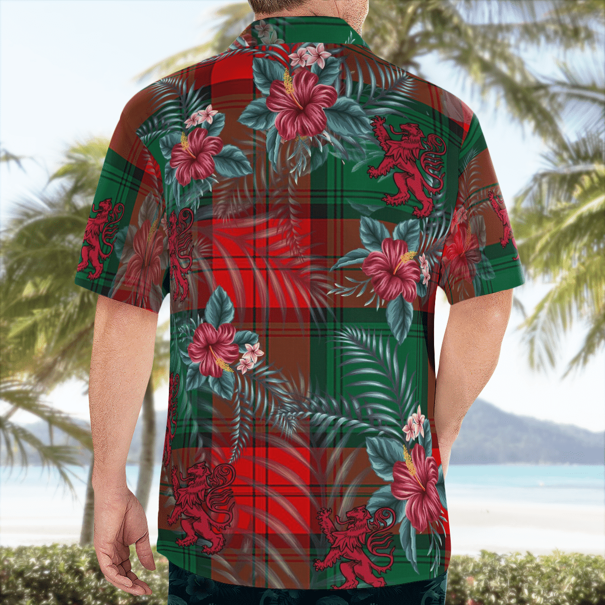 Clan Clan Stewart Atholl Modern Tartan Scottish Lion Hawaiian Shirt GX52 Stewart Atholl Modern Tartan Tartan Hawaii Shirt   