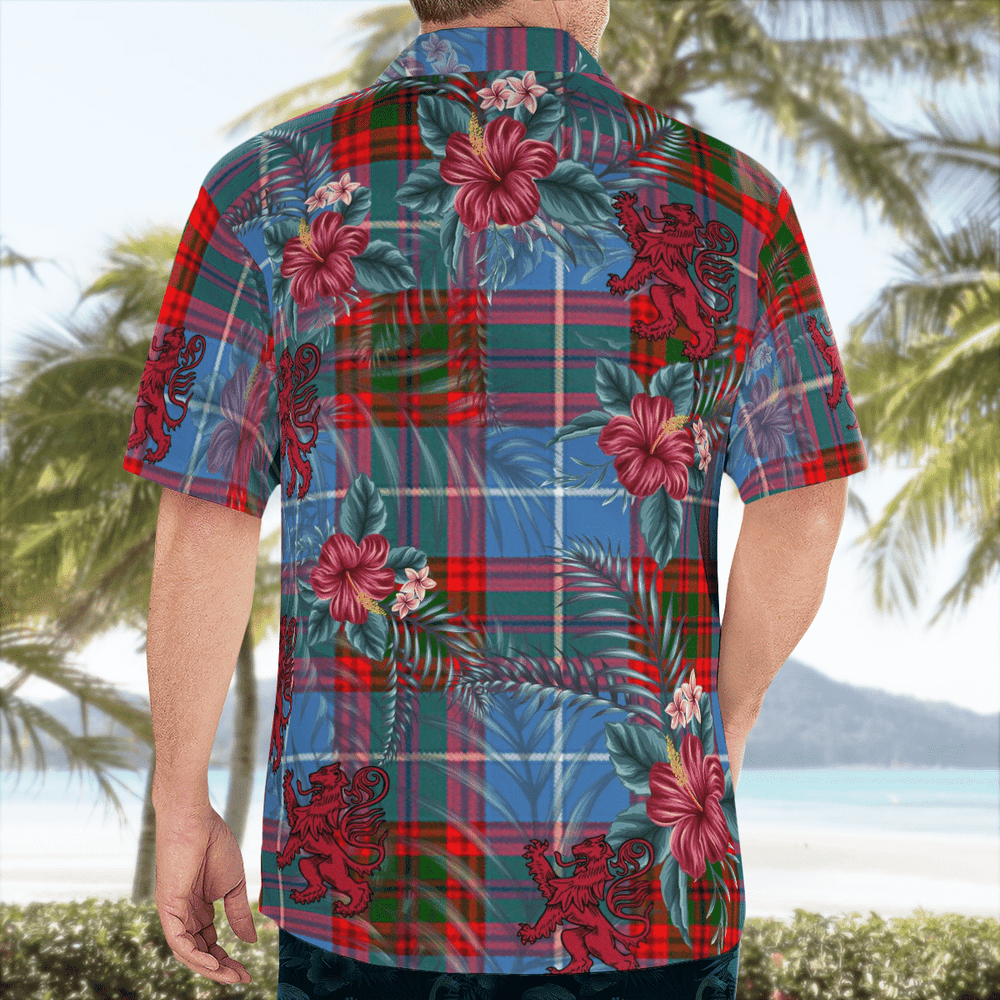Clan Trotter Tartan Scottish Lion Hawaiian Shirt RP51 Trotter Tartan Tartan Hawaii Shirt   