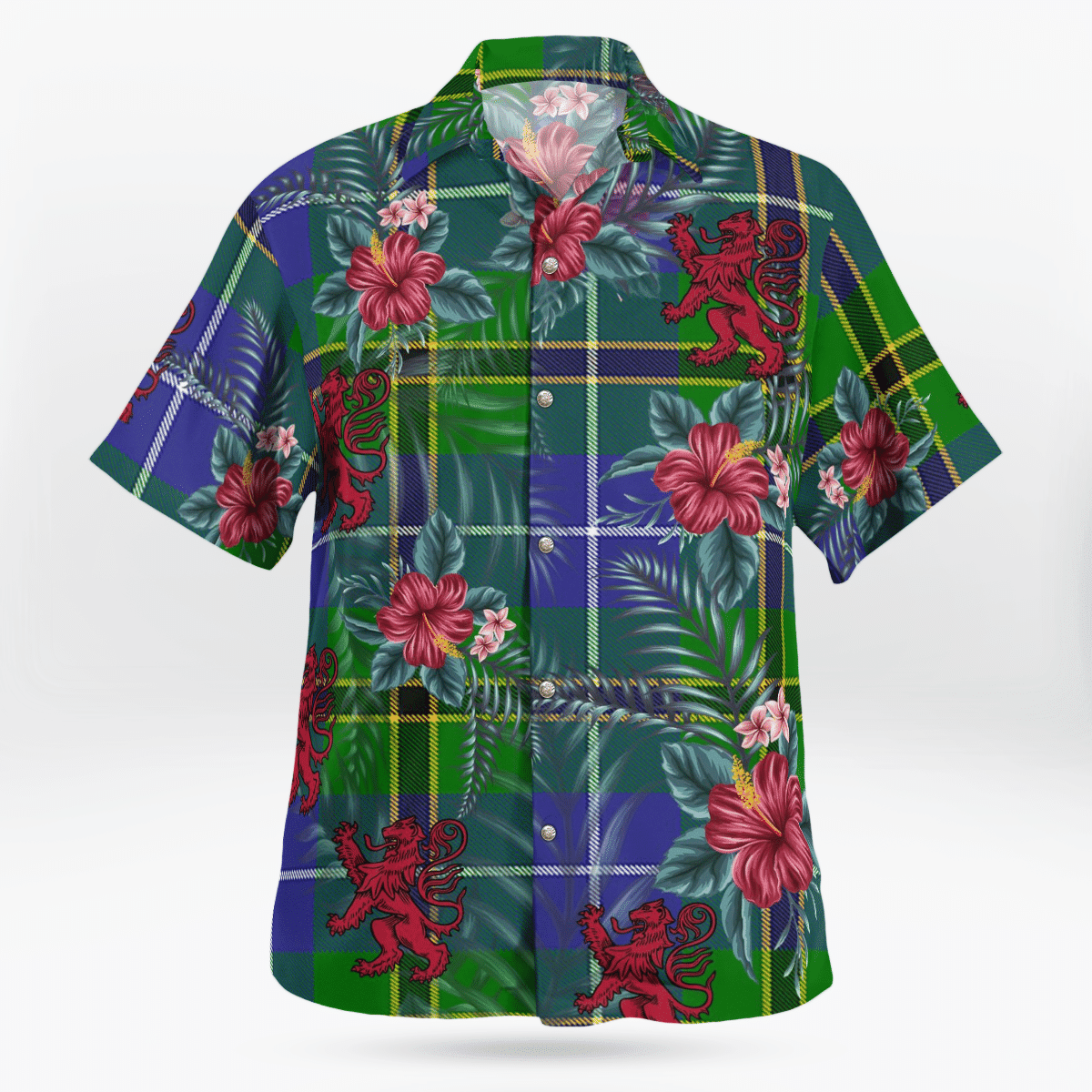 Clan Turnbull Hunting Tartan Scottish Lion Hawaiian Shirt XO56 Turnbull Hunting Tartan Tartan Hawaii Shirt   