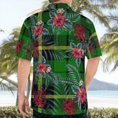 Clan Wallace Hunting Green Tartan Scottish Lion Hawaiian Shirt JN90 Wallace Hunting Green Tartan Tartan Hawaii Shirt   
