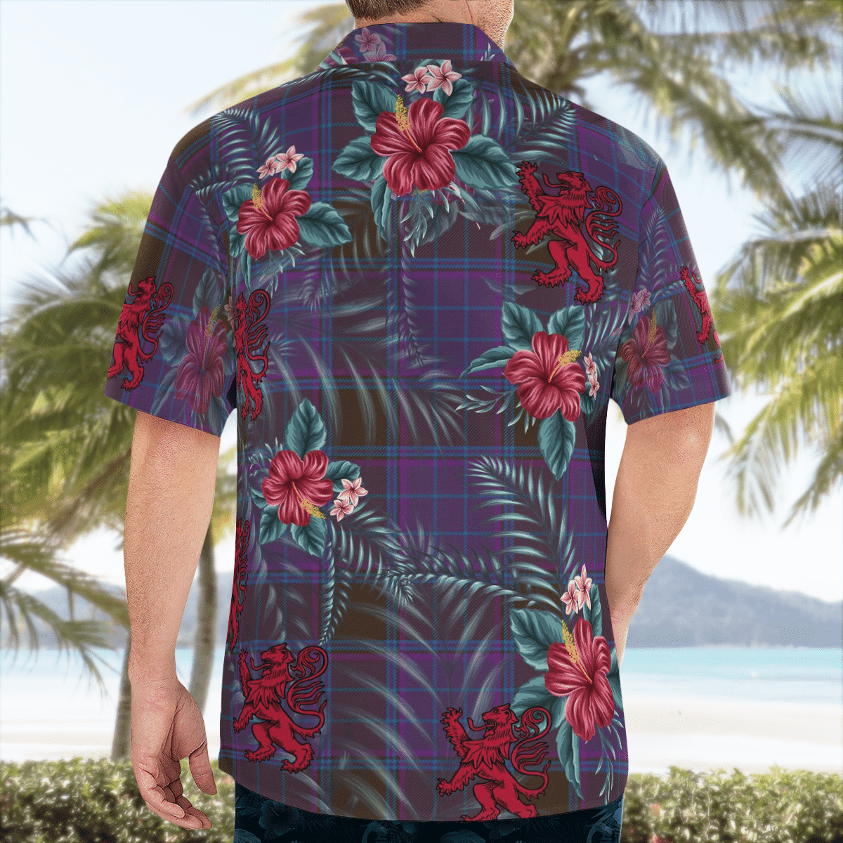 Clan Phillips Tartan Scottish Lion Hawaiian Shirt KP41 Phillips Tartan Tartan Hawaii Shirt   