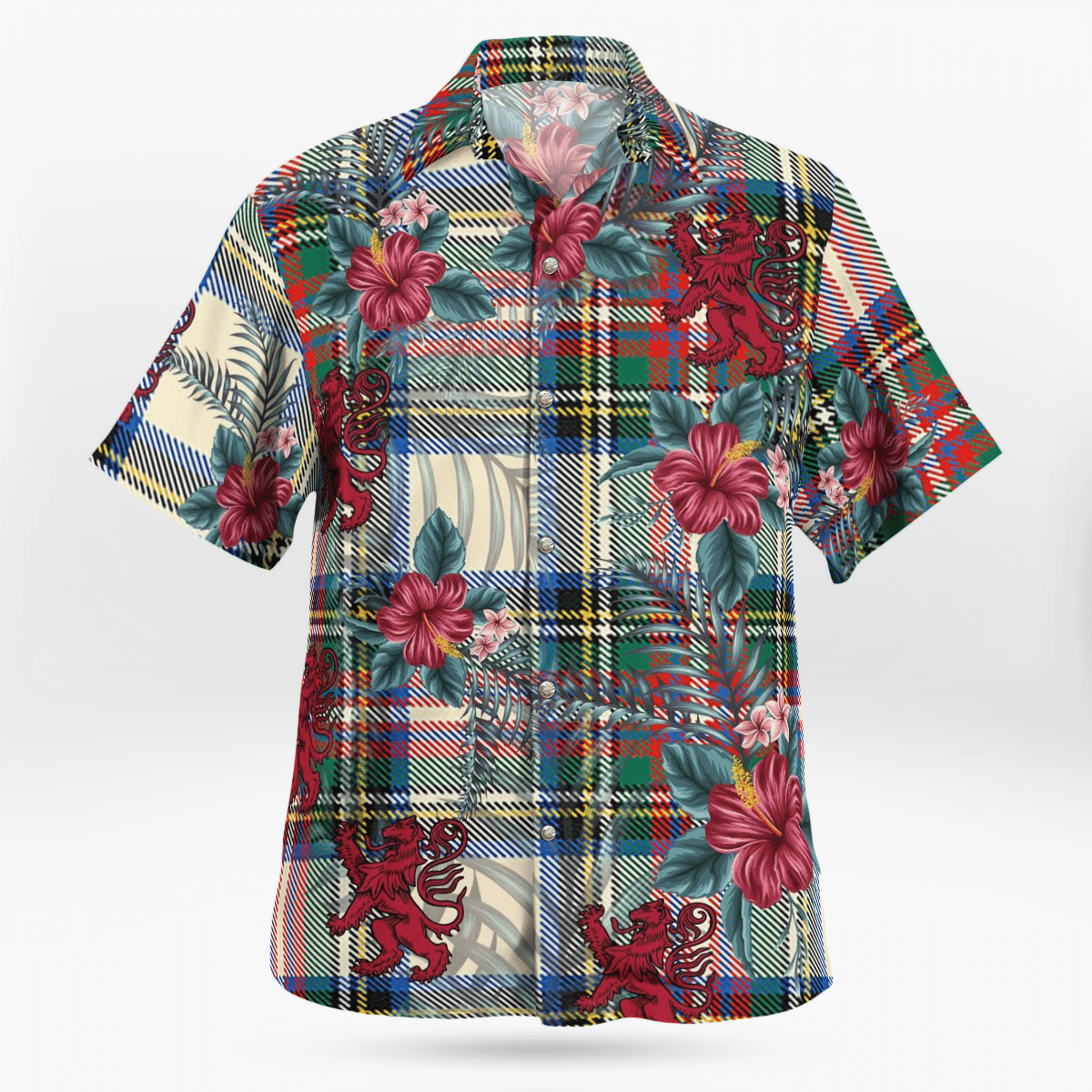 Clan Stewart Dress Ancient Tartan Scottish Lion Hawaiian Shirt ZW96 Stewart Dress Ancient Tartan Tartan Hawaii Shirt   
