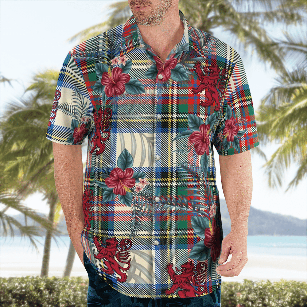 Clan Stewart Dress Ancient Tartan Scottish Lion Hawaiian Shirt ZW96 Stewart Dress Ancient Tartan Tartan Hawaii Shirt   