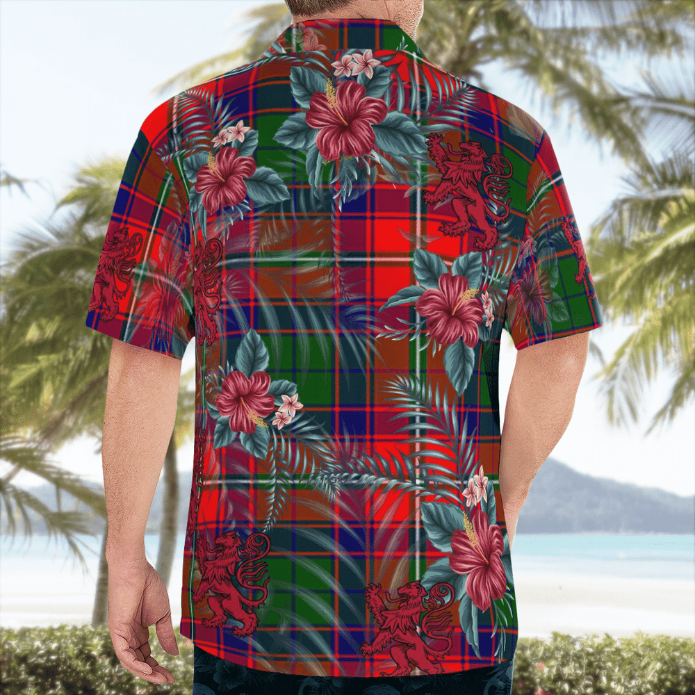 Clan Mow (Roxburgh) Tartan Scottish Lion Hawaiian Shirt CF20 Mow (Roxburgh) Tartan Tartan Hawaii Shirt   