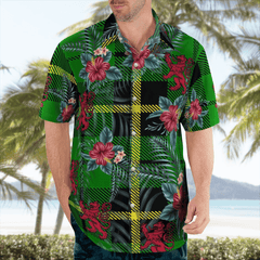 Clan Wallace Hunting Green Tartan Scottish Lion Hawaiian Shirt JN90 Wallace Hunting Green Tartan Tartan Hawaii Shirt   