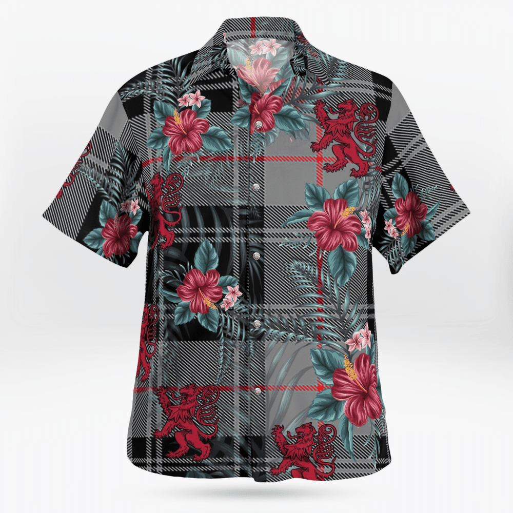 Clan Moffat Modern Tartan Scottish Lion Hawaiian Shirt GK83 Moffat Modern Tartan Tartan Hawaii Shirt   