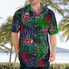 Clan Stewart Old Modern Tartan Scottish Lion Hawaiian Shirt YI29 Stewart Old Modern Tartan Tartan Hawaii Shirt   