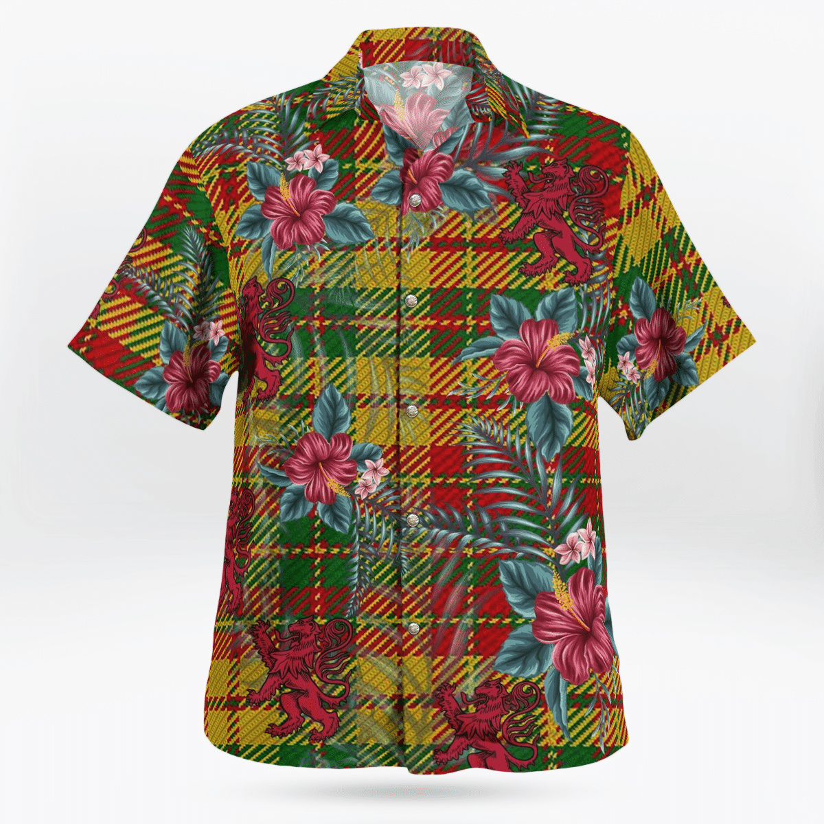 Clan Strathearn Modern Tartan Scottish Lion Hawaiian Shirt CW27 Strathearn Modern Tartan Tartan Hawaii Shirt   