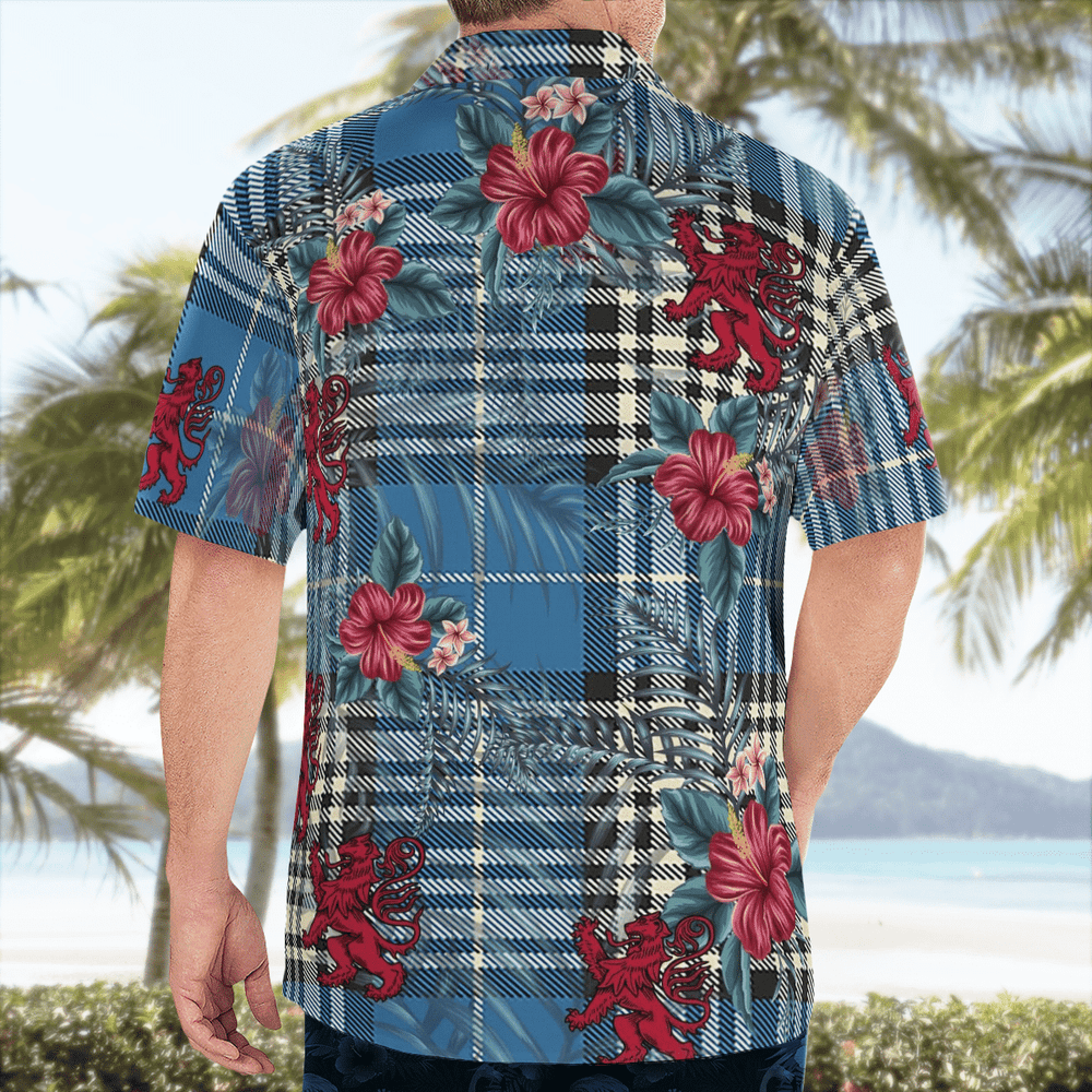 Clan Napier Ancient Tartan Scottish Lion Hawaiian Shirt DU31 Napier Ancient Tartan Tartan Hawaii Shirt   
