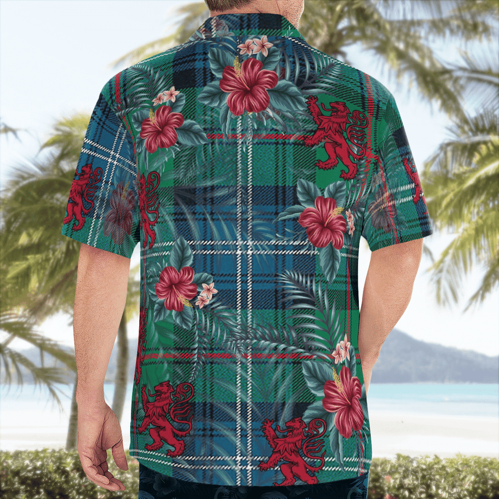 Clan Urquhart Ancient Tartan Scottish Lion Hawaiian Shirt BA38 Urquhart Ancient Tartan Tartan Hawaii Shirt   