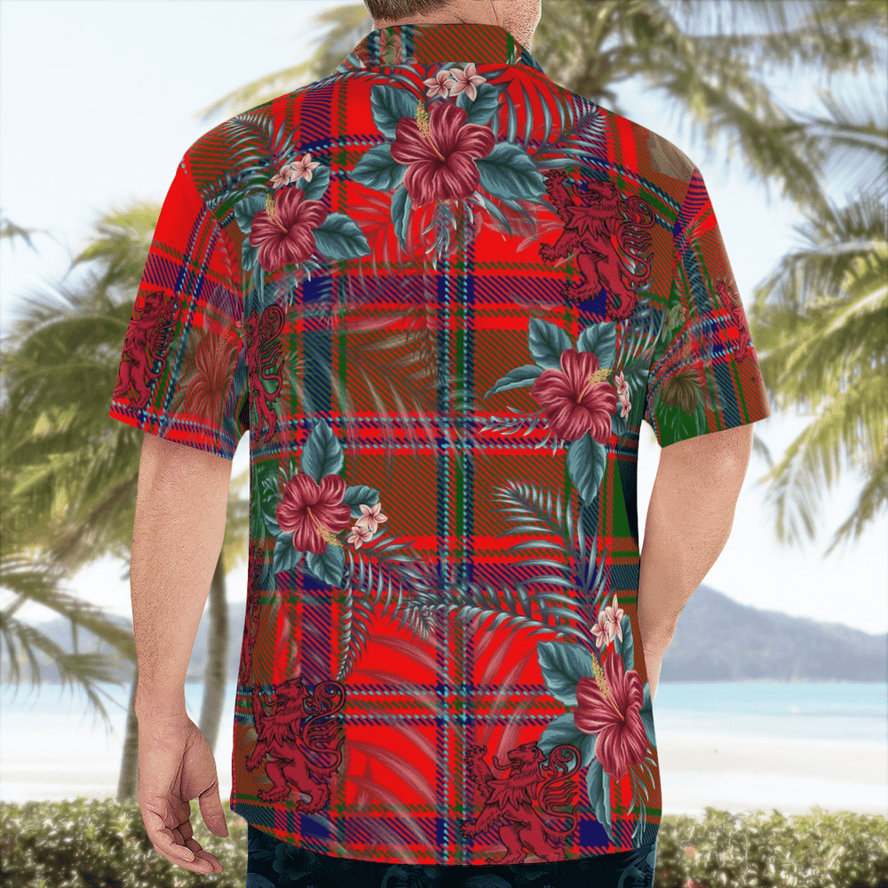 Clan Stewart of Appin Modern Tartan Scottish Lion Hawaiian Shirt EZ43 Stewart of Appin Modern Tartan Tartan Hawaii Shirt   