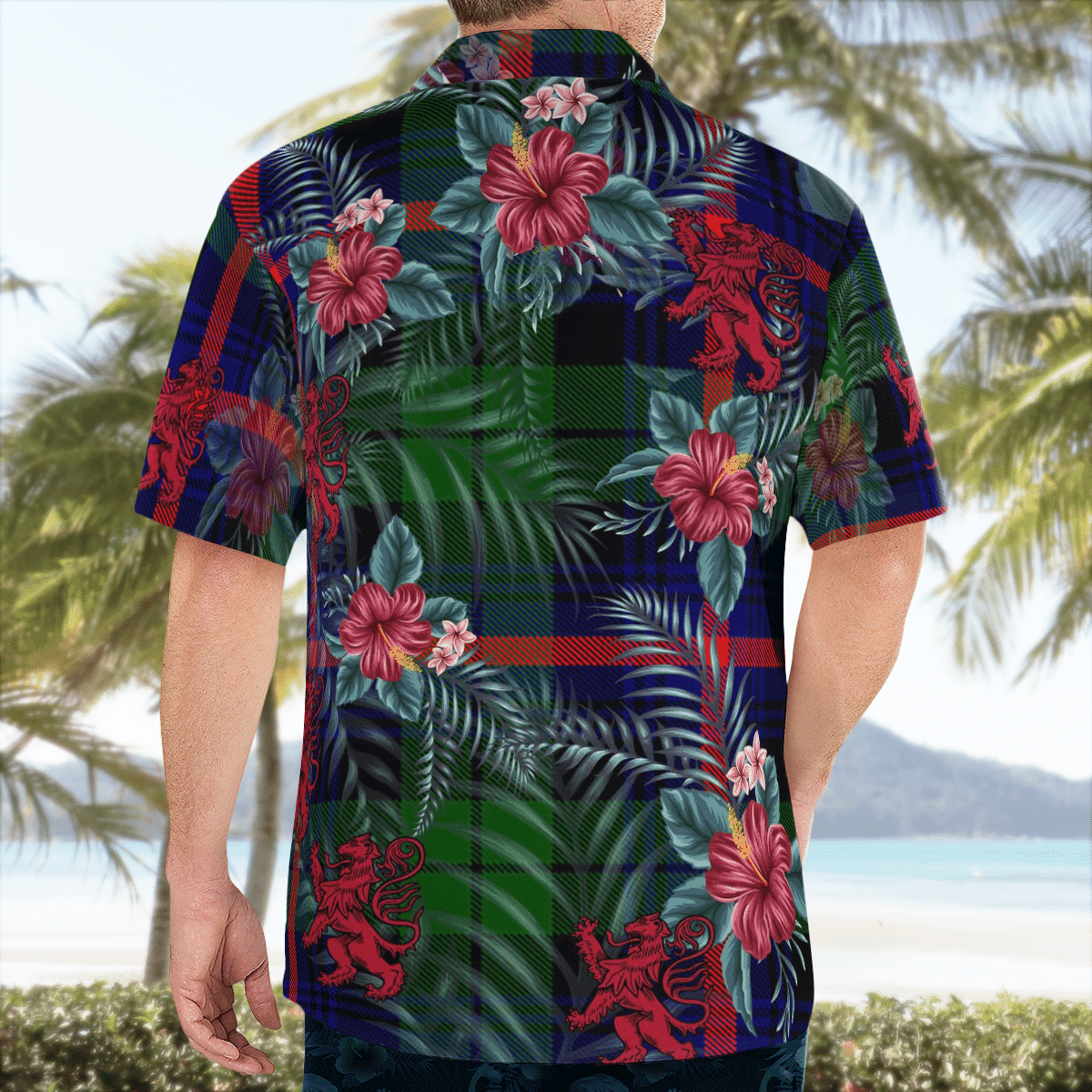Clan Urquhart Modern Tartan Scottish Lion Hawaiian Shirt WZ27 Urquhart Modern Tartan Tartan Hawaii Shirt   