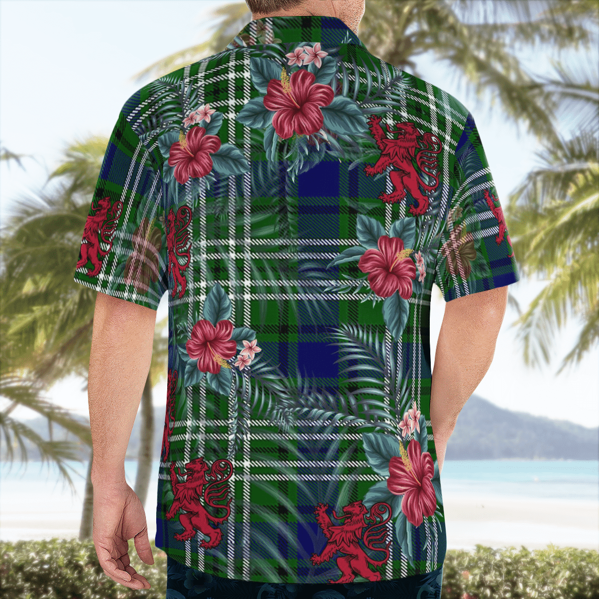 Clan Spottiswood (Tweedside) Tartan Scottish Lion Hawaiian Shirt GA44 Spottiswood (Tweedside) Tartan Tartan Hawaii Shirt   