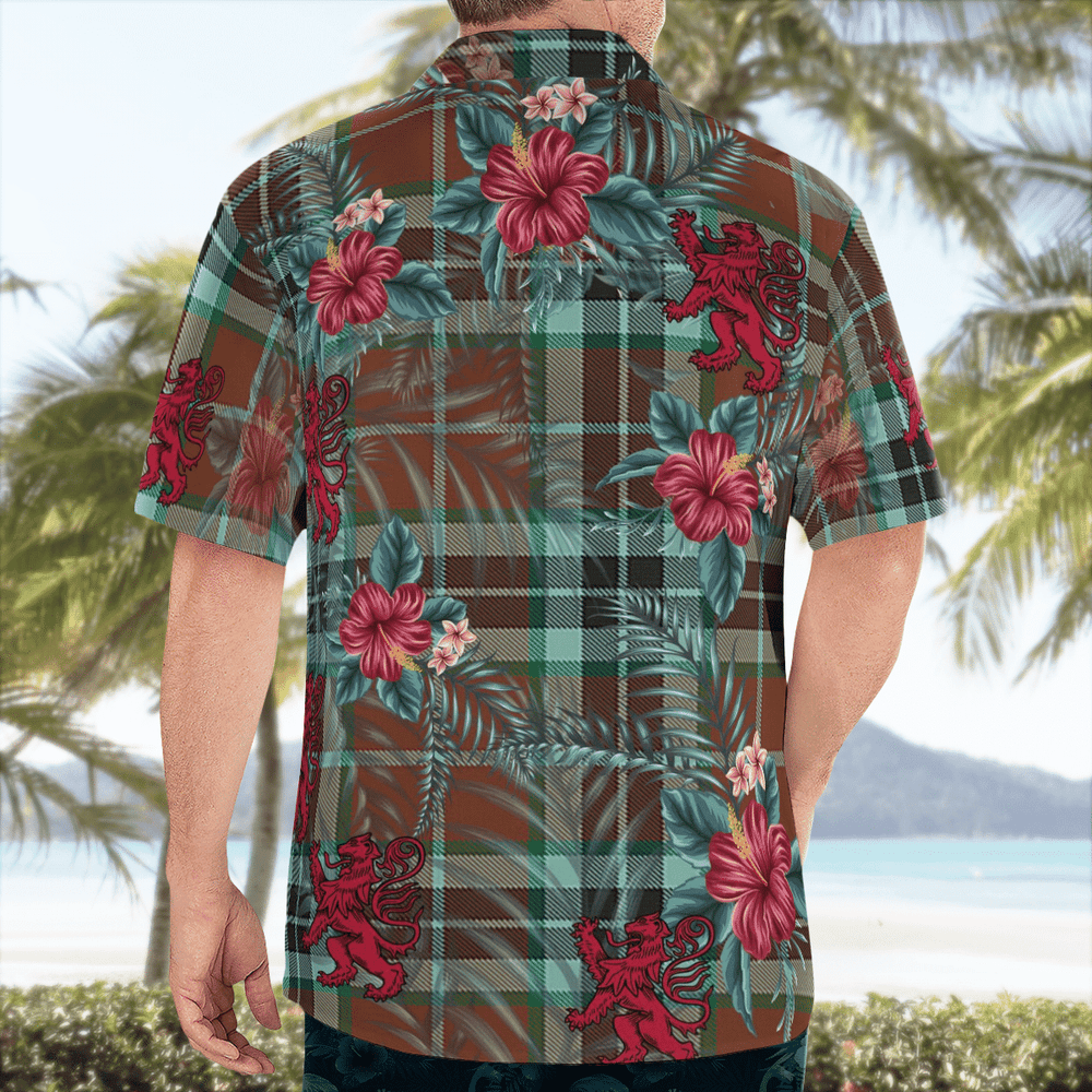 Clan Thomson Hunting Modern Tartan Scottish Lion Hawaiian Shirt IN50 Thomson Hunting Modern Tartan Tartan Hawaii Shirt   