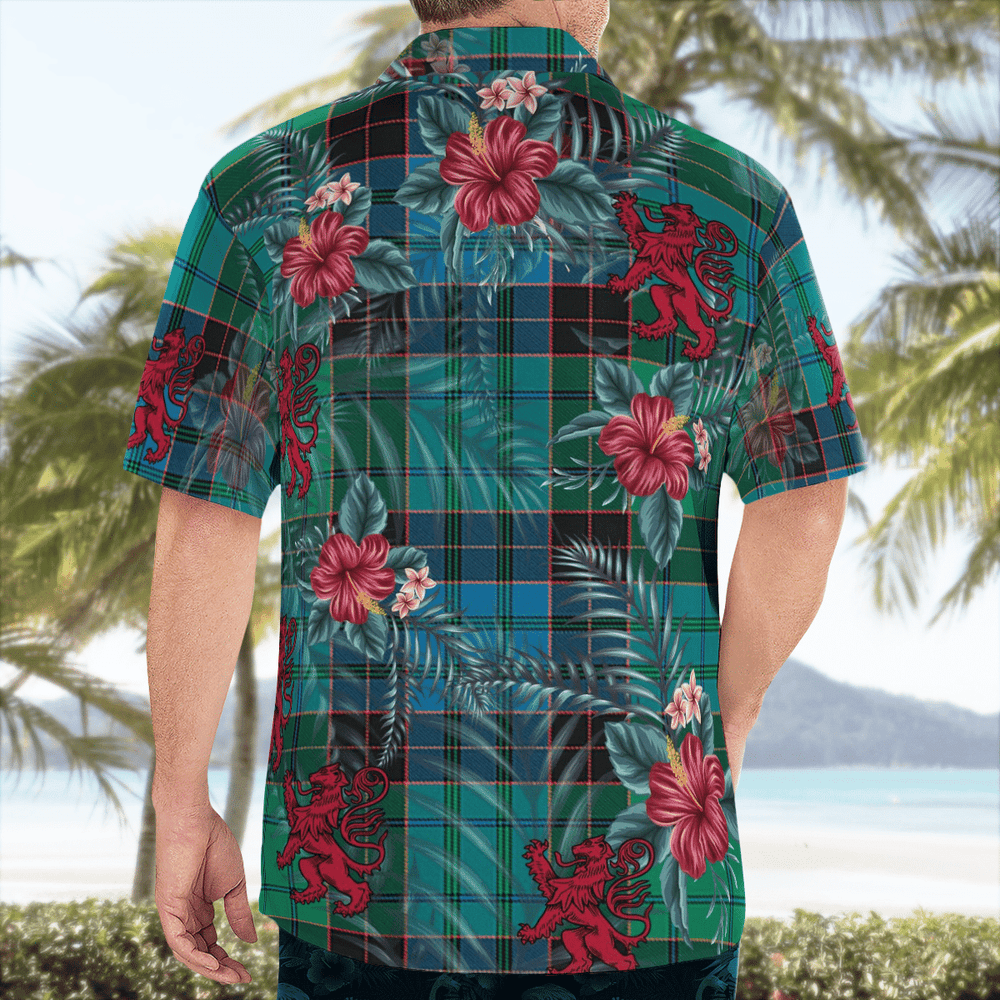 Clan Stewart Old Ancient Tartan Scottish Lion Hawaiian Shirt JL78 Stewart Old Ancient Tartan Tartan Hawaii Shirt   