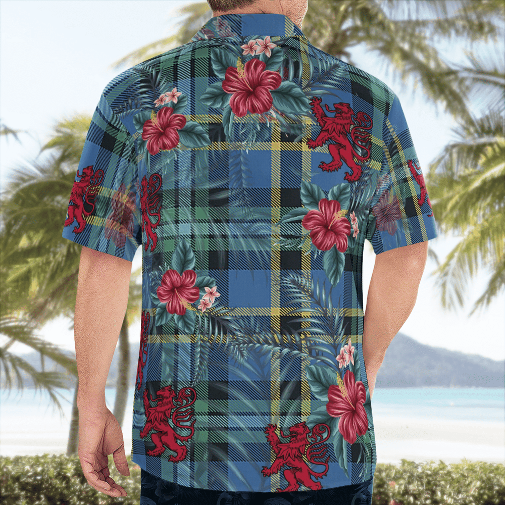 Clan Weir Ancient Tartan Scottish Lion Hawaiian Shirt VE23 Weir Ancient Tartan Tartan Hawaii Shirt   