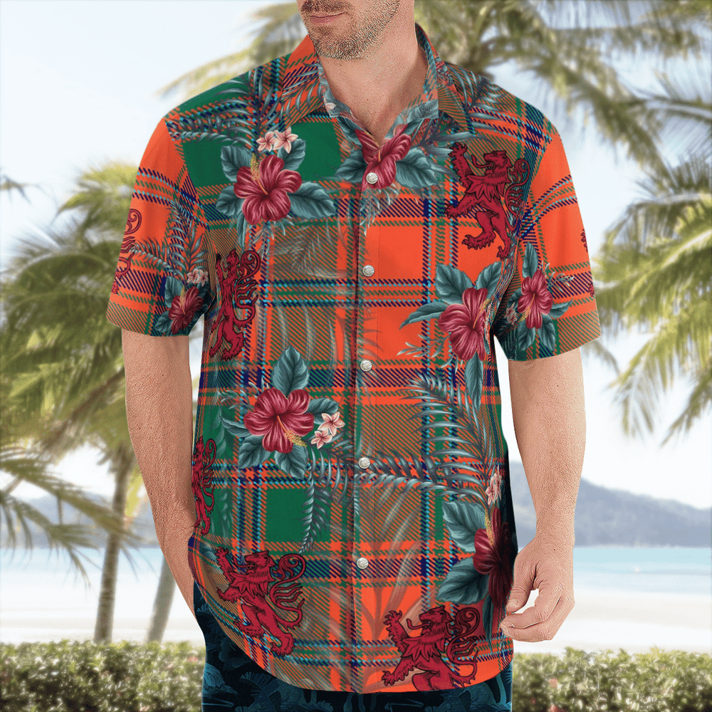 Clan Stewart of Appin Ancient Tartan Scottish Lion Hawaiian Shirt OB82 Stewart of Appin Ancient Tartan Tartan Hawaii Shirt   