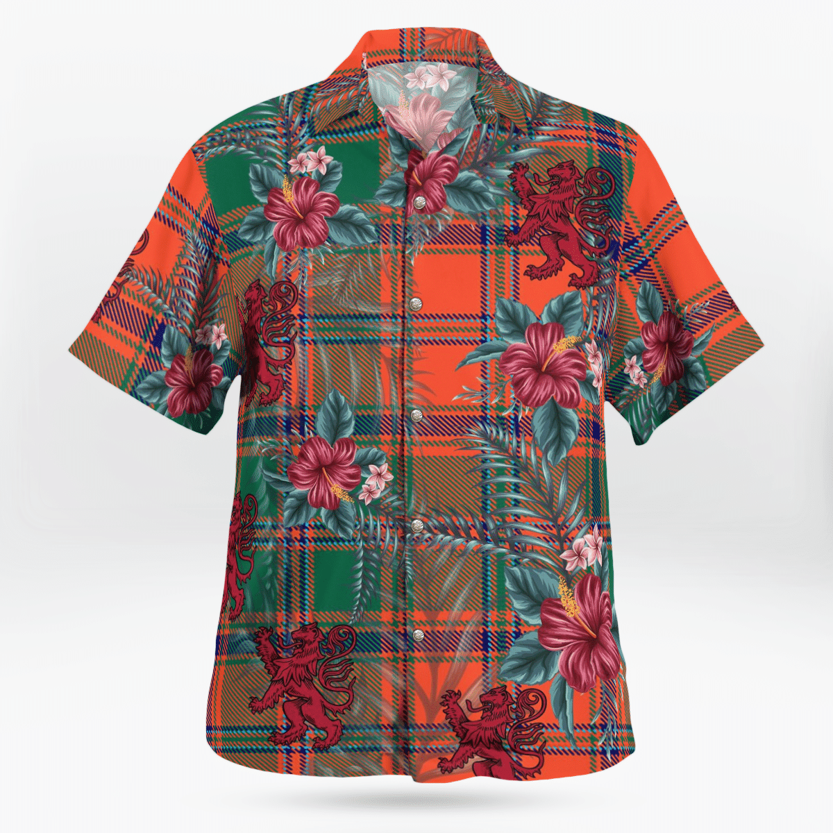 Clan Stewart of Appin Ancient Tartan Scottish Lion Hawaiian Shirt OB82 Stewart of Appin Ancient Tartan Tartan Hawaii Shirt   