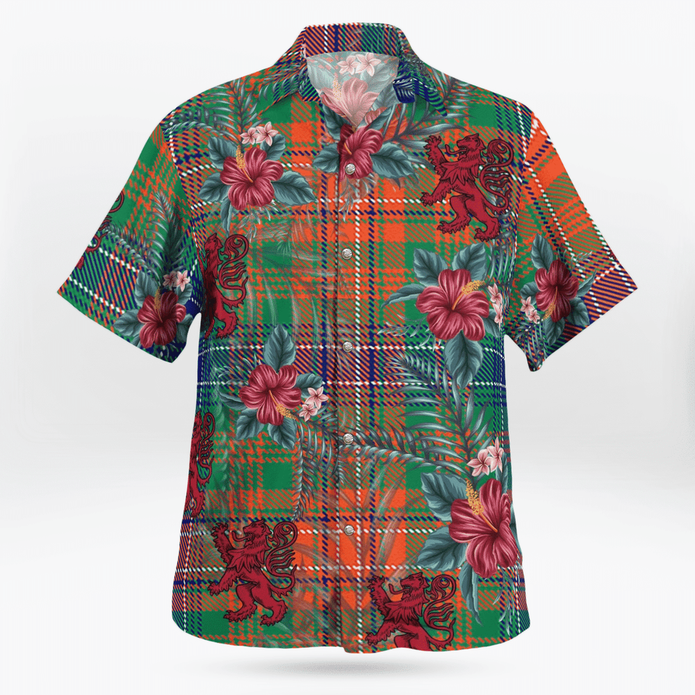 Clan Wilson Ancient Tartan Scottish Lion Hawaiian Shirt MB46 Wilson Ancient Tartan Tartan Hawaii Shirt   