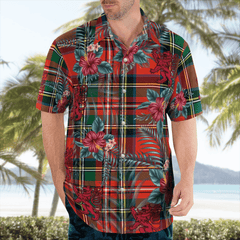 Clan Stewart (of Appin) Tartan Scottish Lion Hawaiian Shirt TQ41 Stewart (of Appin) Tartan Tartan Hawaii Shirt   