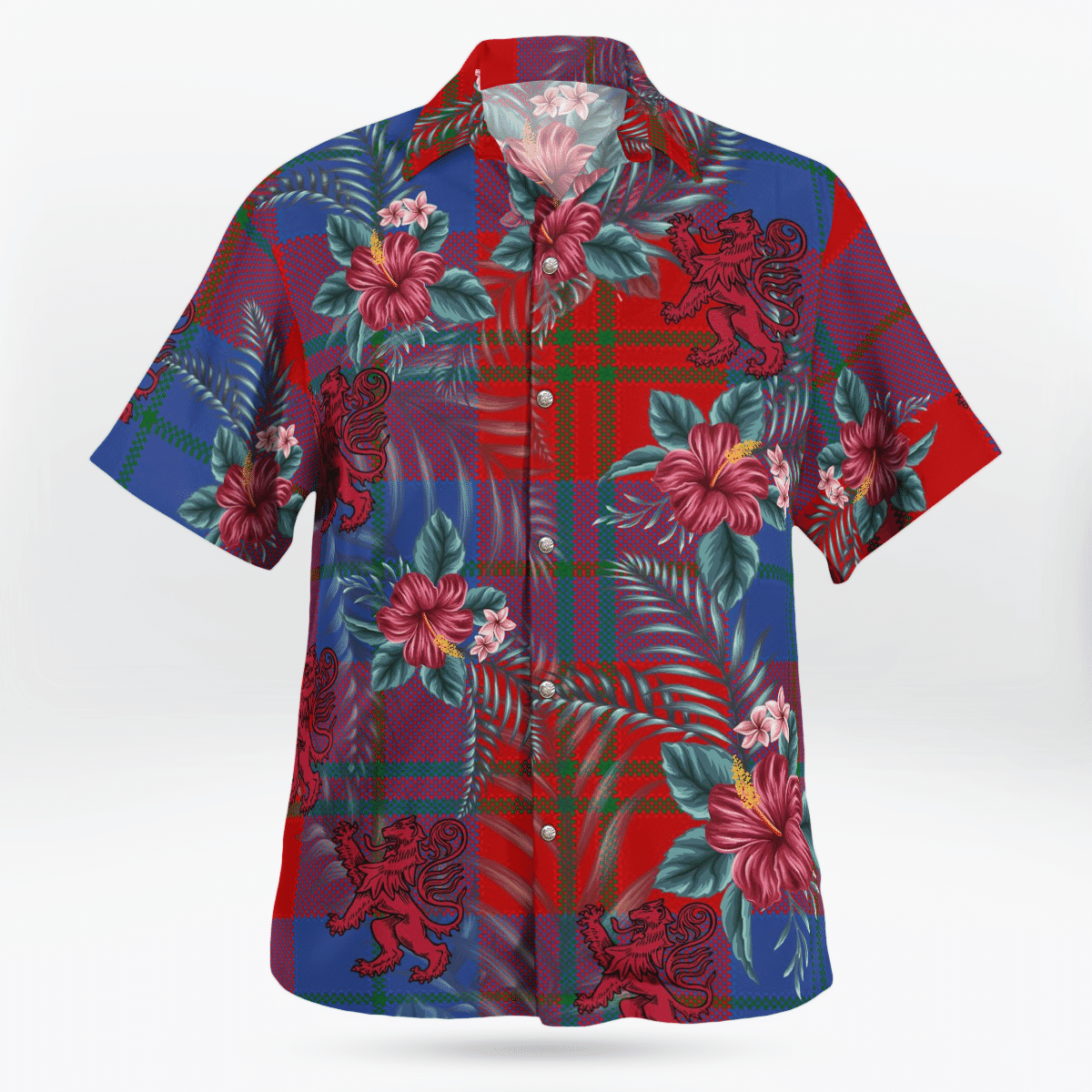 Clan Witherspoon Tartan Scottish Lion Hawaiian Shirt XF72 Witherspoon Tartan Tartan Hawaii Shirt   