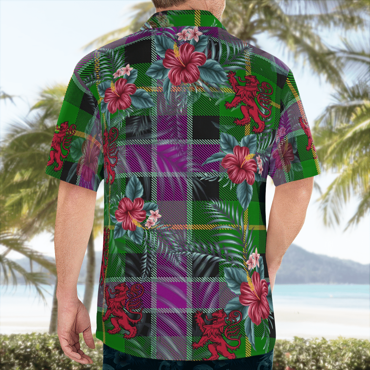 Clan Selkirk Tartan Scottish Lion Hawaiian Shirt RZ50 Selkirk Tartan Tartan Hawaii Shirt   