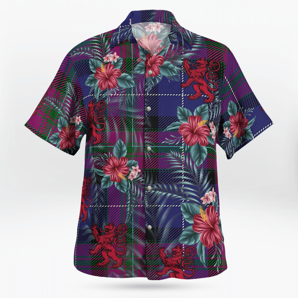 Clan Pride of Scotland Tartan Scottish Lion Hawaiian Shirt ID66 Pride of Scotland Tartan Tartan Hawaii Shirt   