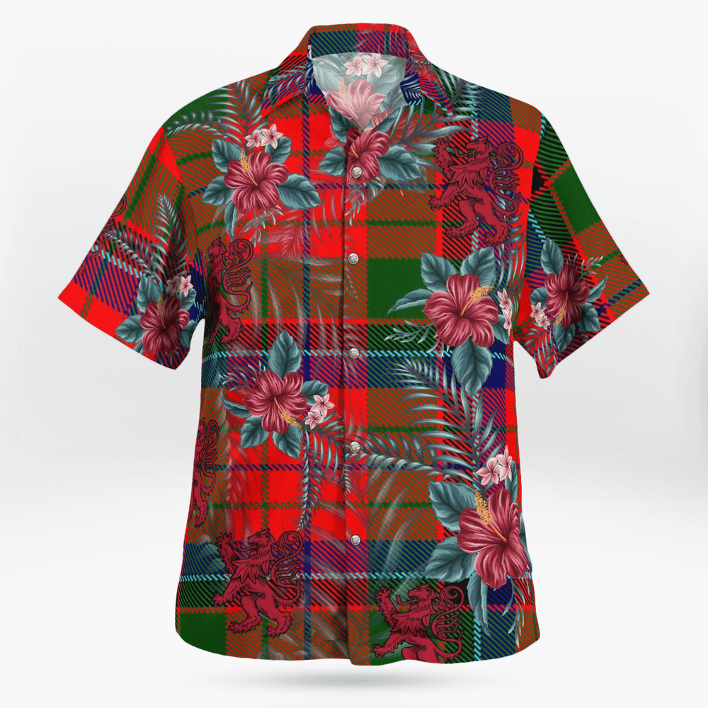 Clan Nicolson Modern Tartan Scottish Lion Hawaiian Shirt NI26 Nicolson Modern Tartan Tartan Hawaii Shirt   