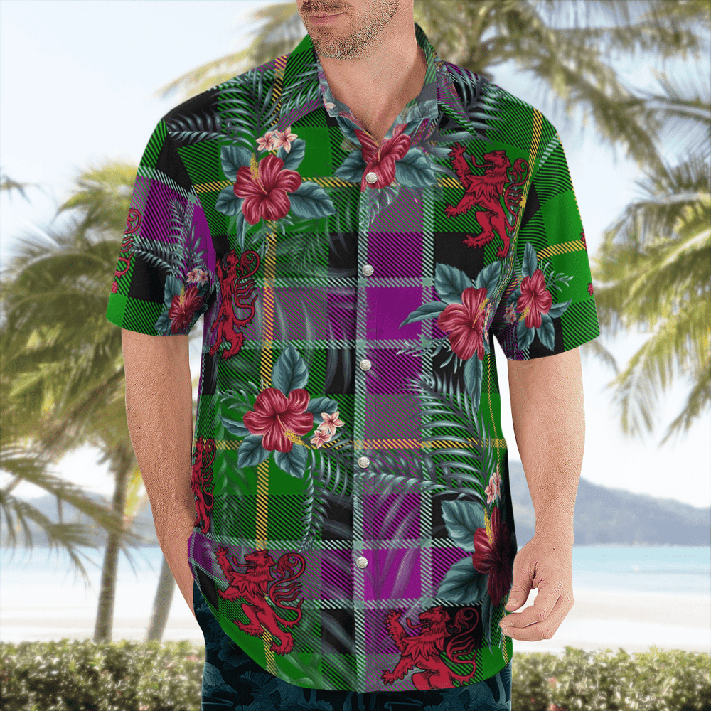 Clan Selkirk Tartan Scottish Lion Hawaiian Shirt RZ50 Selkirk Tartan Tartan Hawaii Shirt   