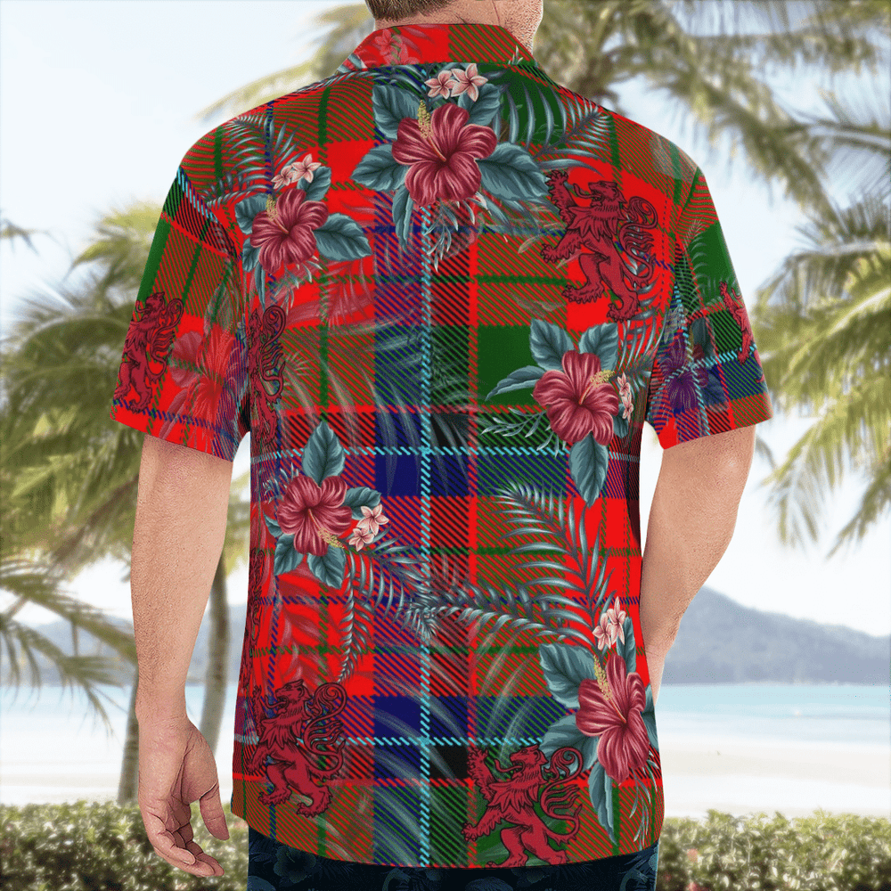 Clan Nicolson Modern Tartan Scottish Lion Hawaiian Shirt NI26 Nicolson Modern Tartan Tartan Hawaii Shirt   
