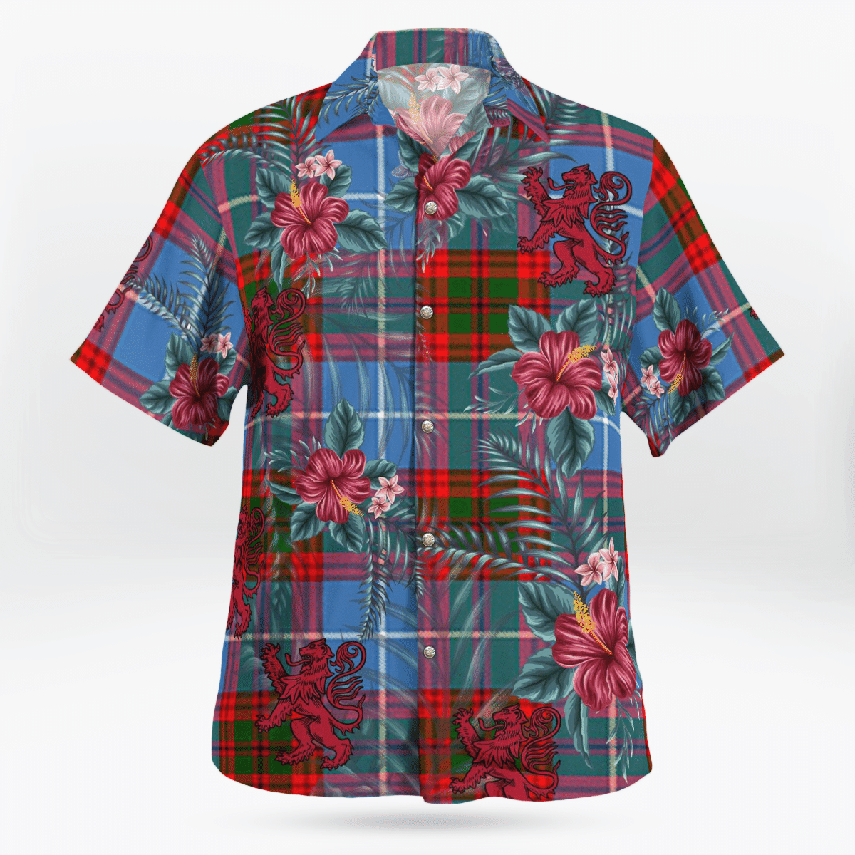 Clan Newton (Edingburg) Tartan Scottish Lion Hawaiian Shirt CT69 Newton (Edingburg) Tartan Tartan Hawaii Shirt   
