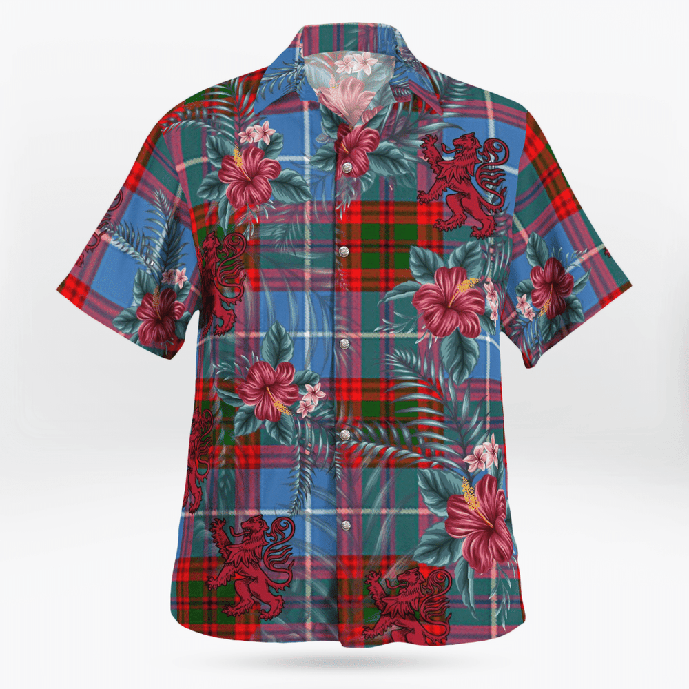 Clan Newton (Edingburg) Tartan Scottish Lion Hawaiian Shirt CT69 Newton (Edingburg) Tartan Tartan Hawaii Shirt   