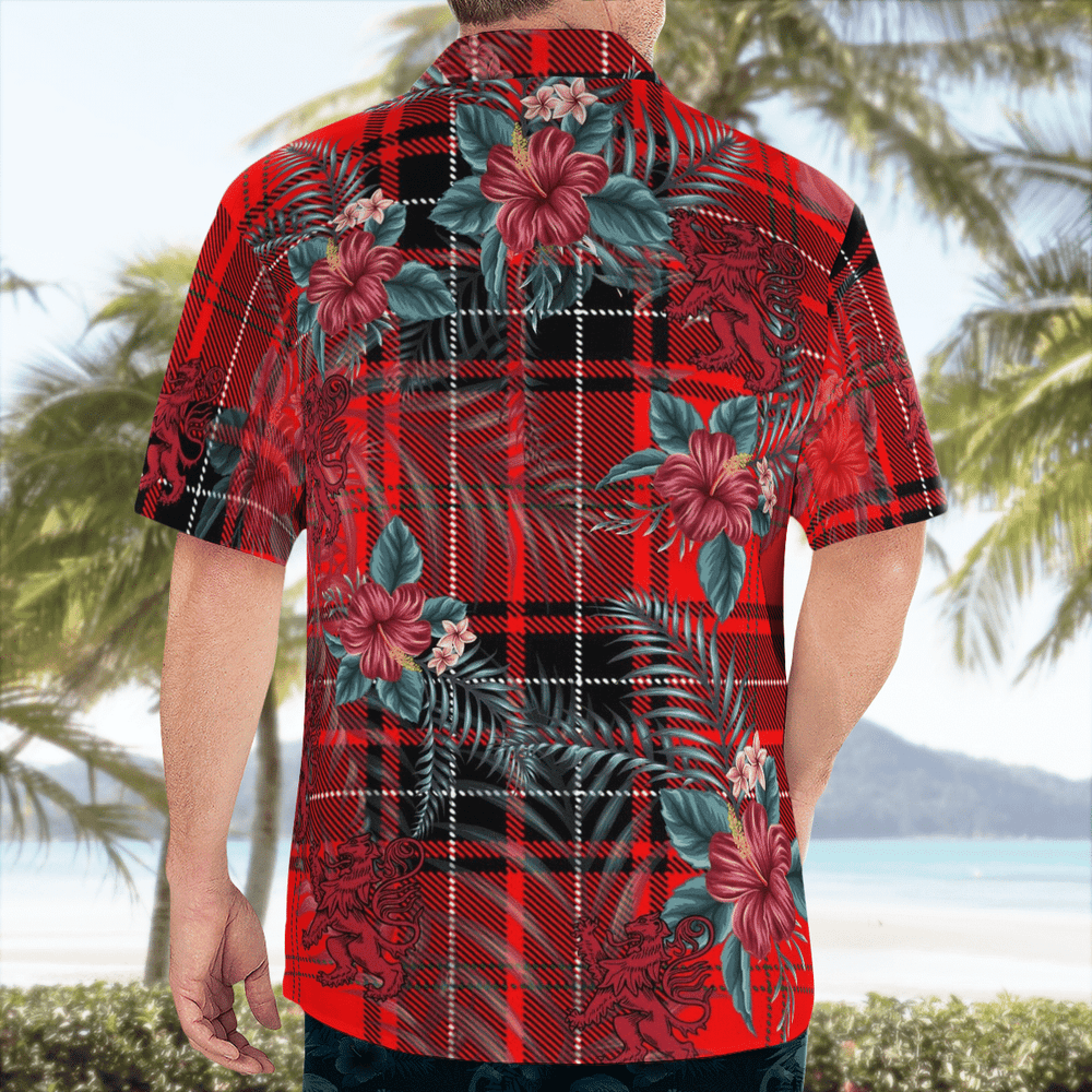Clan Wemyss Modern Tartan Scottish Lion Hawaiian Shirt BL22 Wemyss Modern Tartan Tartan Hawaii Shirt   