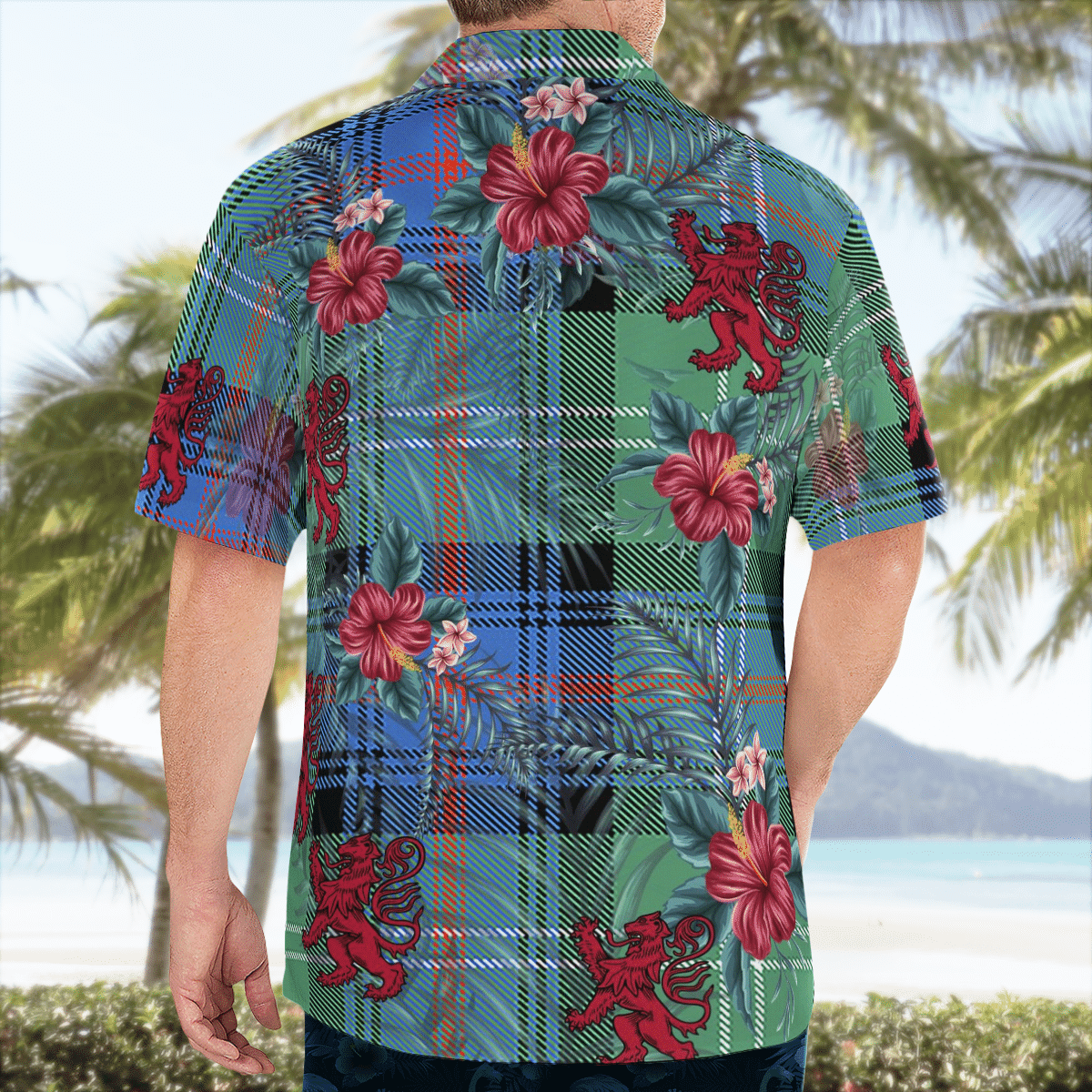 Clan Sutherland Old Ancient Tartan Scottish Lion Hawaiian Shirt KB98 Sutherland Old Ancient Tartan Tartan Hawaii Shirt   