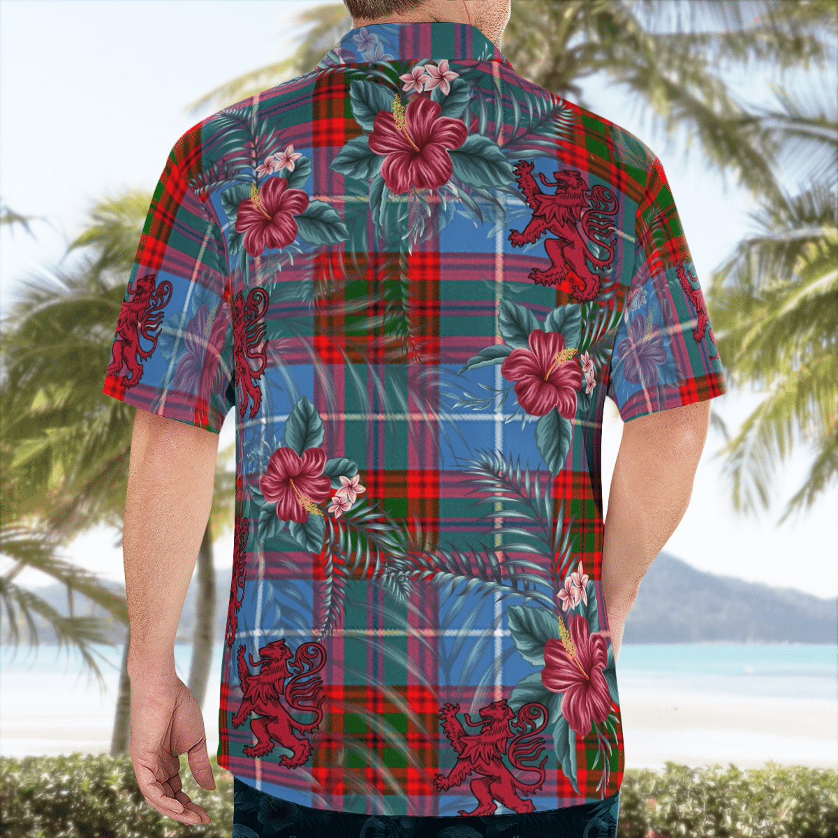 Clan Skirving (Edinburgh) Tartan Scottish Lion Hawaiian Shirt RI10 Skirving (Edinburgh) Tartan Tartan Hawaii Shirt   