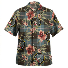 Dunlop Weathered Tartan Clan Crest Badge Aloha Hawaiian Shirt Tropical Old Style HB59 Dunlop Weathered Tartan Tartan Today   