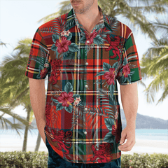 Clan Stewart Royal Modern Tartan Scottish Lion Hawaiian Shirt XK24 Stewart Royal Modern Tartan Tartan Hawaii Shirt   