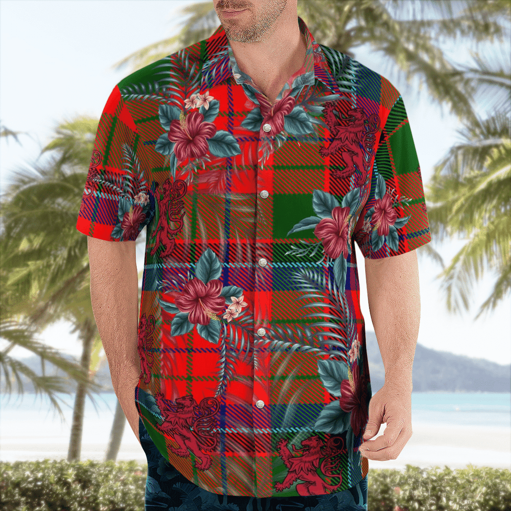 Clan Nicolson Modern Tartan Scottish Lion Hawaiian Shirt NI26 Nicolson Modern Tartan Tartan Hawaii Shirt   