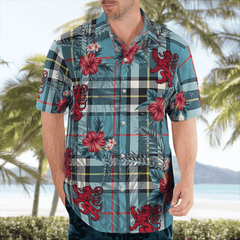 Clan Thomson Tartan Scottish Lion Hawaiian Shirt FF89 Thomson Tartan Tartan Hawaii Shirt   